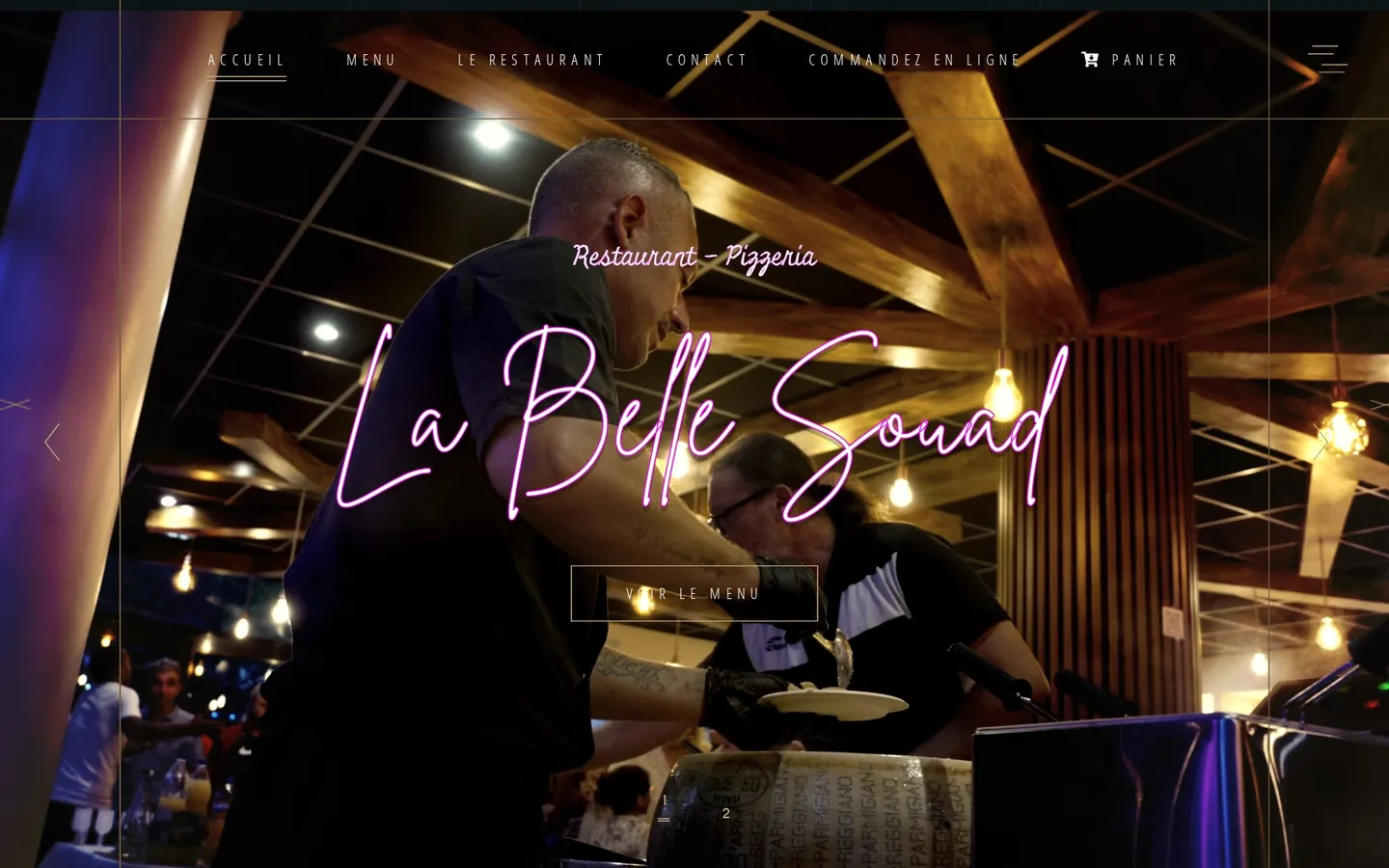 Site de La Belle Souad, restaurant-pizzeria, réalisé par Cyberyweb : page d’accueil