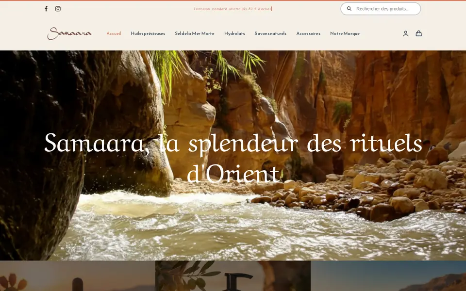 Page d’accueil du site Samaara
